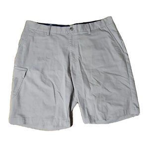 Adidas Adicross Men's 36 Gray Chino Flat Front Shorts Slash Pockets Stretch Golf